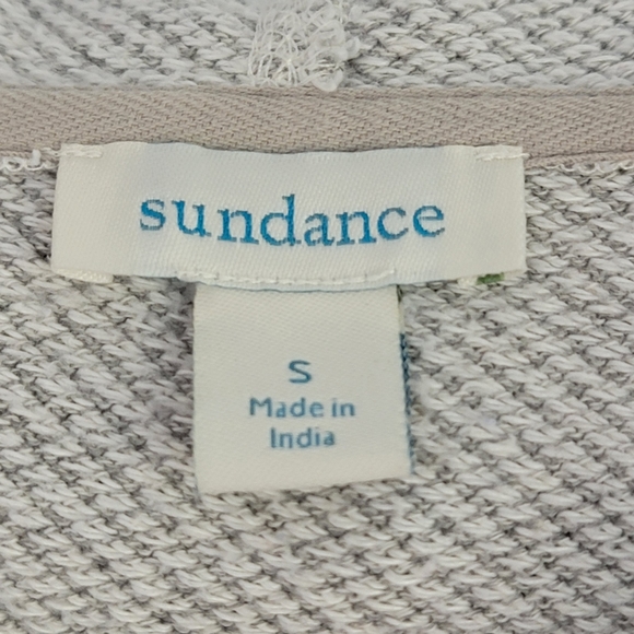 Sundance Annabeth Zip Hoodie Floral Embroidered Gray Women's Size Small - Picture 8 of 10